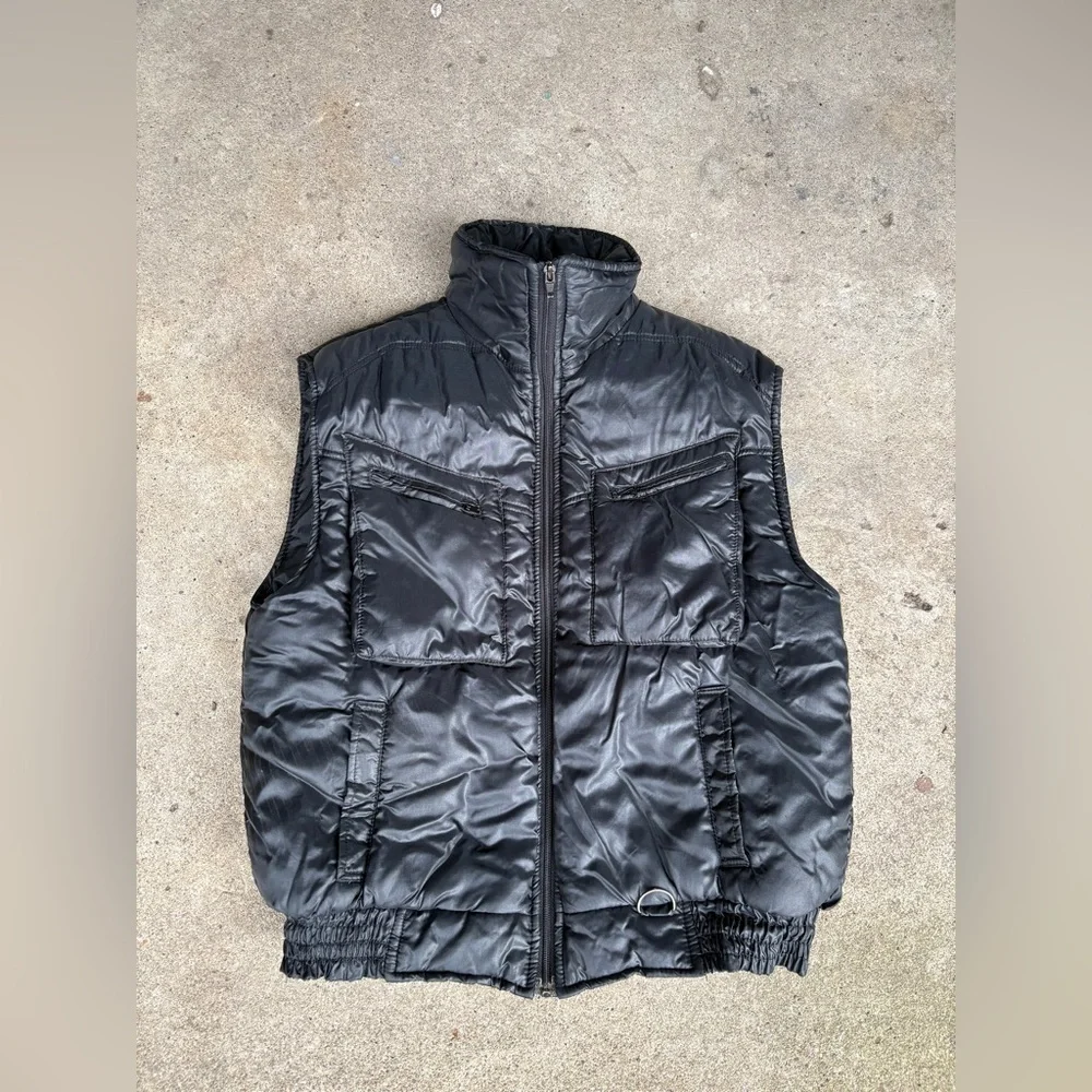 SNOWDRIFT vintage 80s black puffer ski vest warm sz M Men’s retro gorpcore EUC